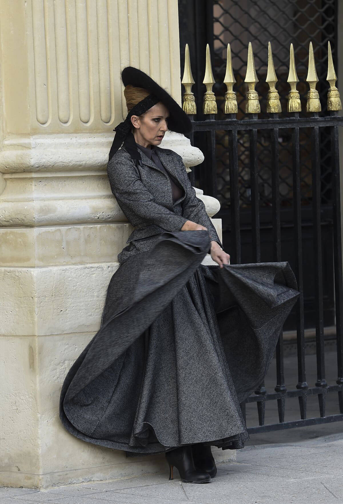 Celine Dion Stills on the Set of a Photoshoot at Palais Royal in Paris