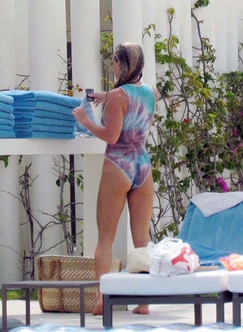 Chloe Madeley in Swimsuit at a Pool in Ibiza Images 3