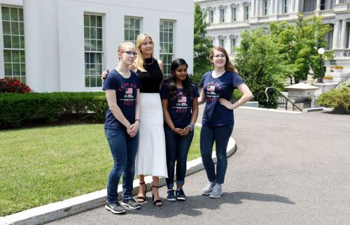 Ivanka Trump with Students Photos in Front of West Wing at White House 2