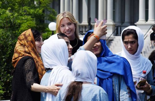 Ivanka Trump with Students Photos in Front of West Wing at White House 4