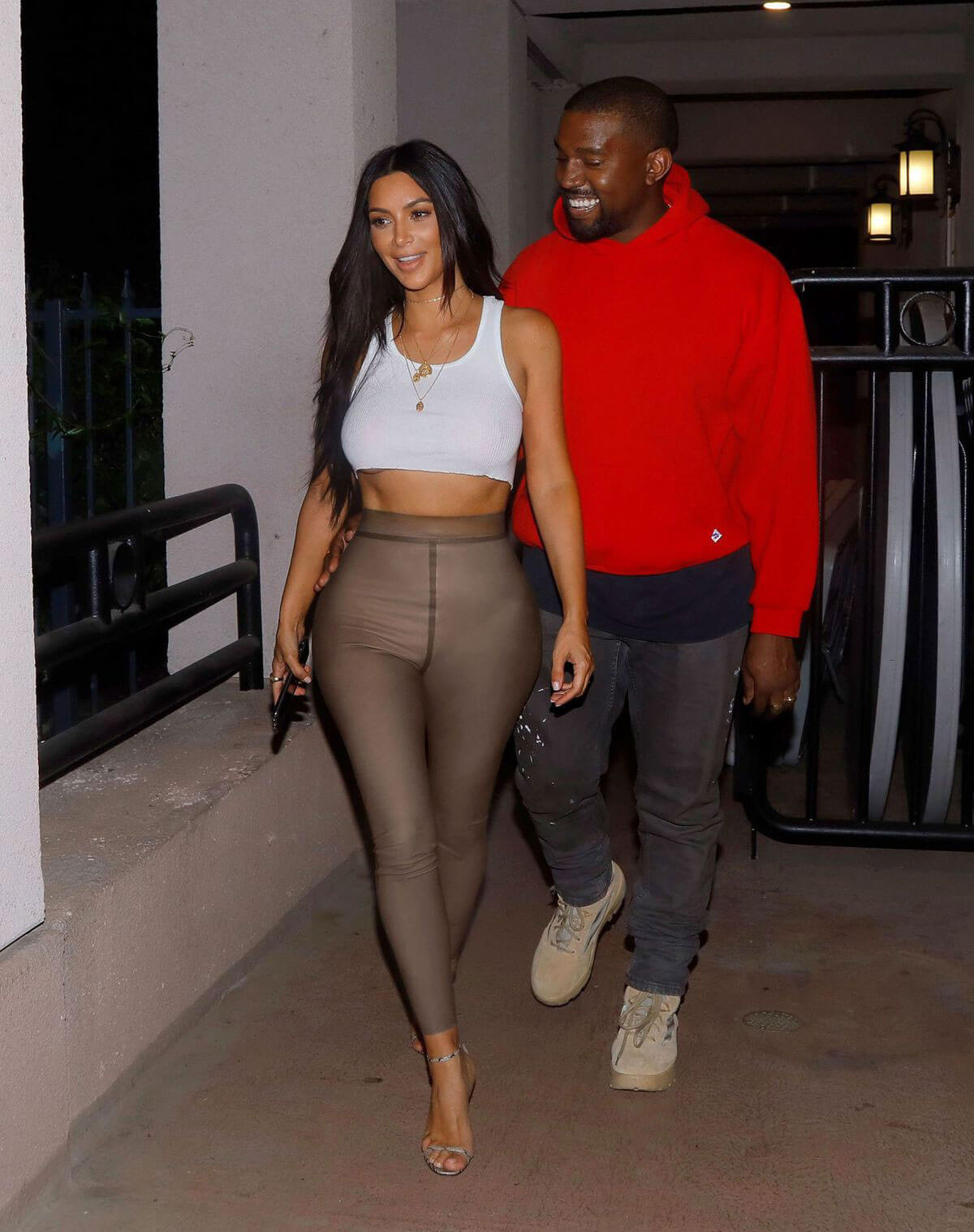 Kim Kardashian and Kanye West Out in Sherman Oaks
