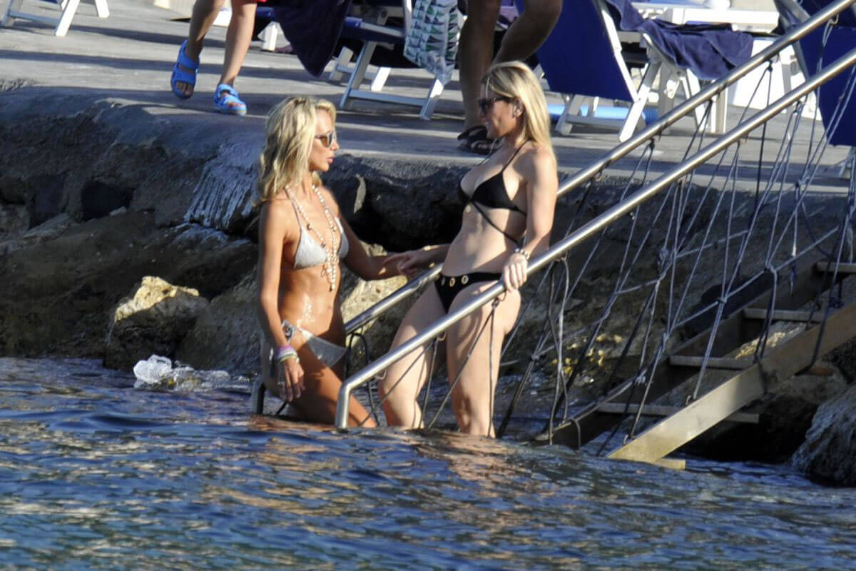 Lady Victoria Hervey and Hofit Golan Stills in Bikinis on the Beach in Cannes