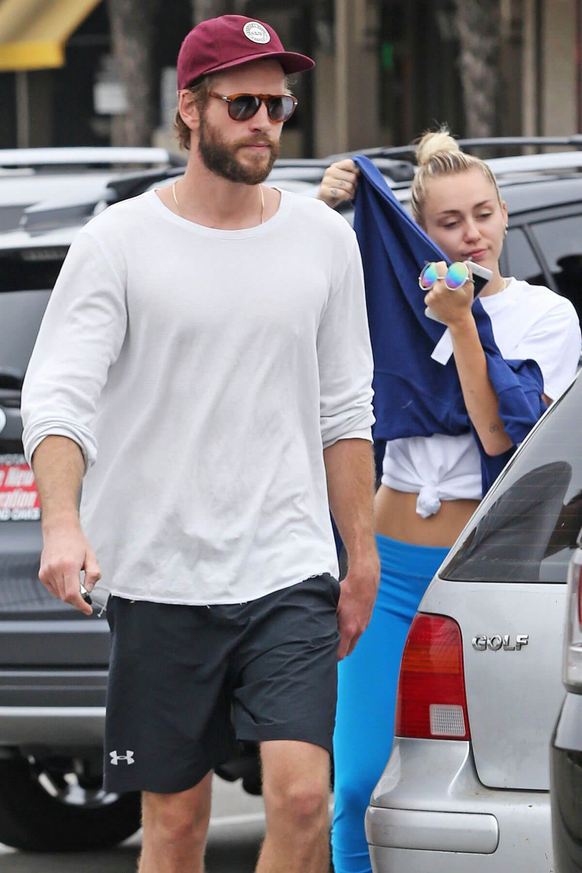 Miley Cyrus & Liam Hemsworth Stills Grab Ice Cream in Malibu