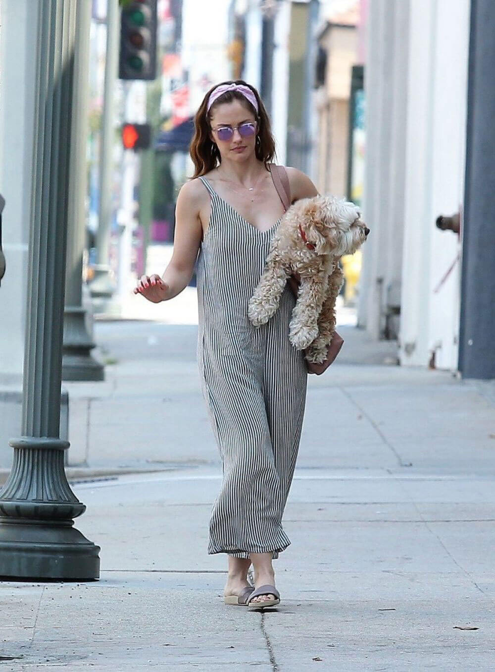 Minka Kelly Stills Out with Her Dog in La Quinta
