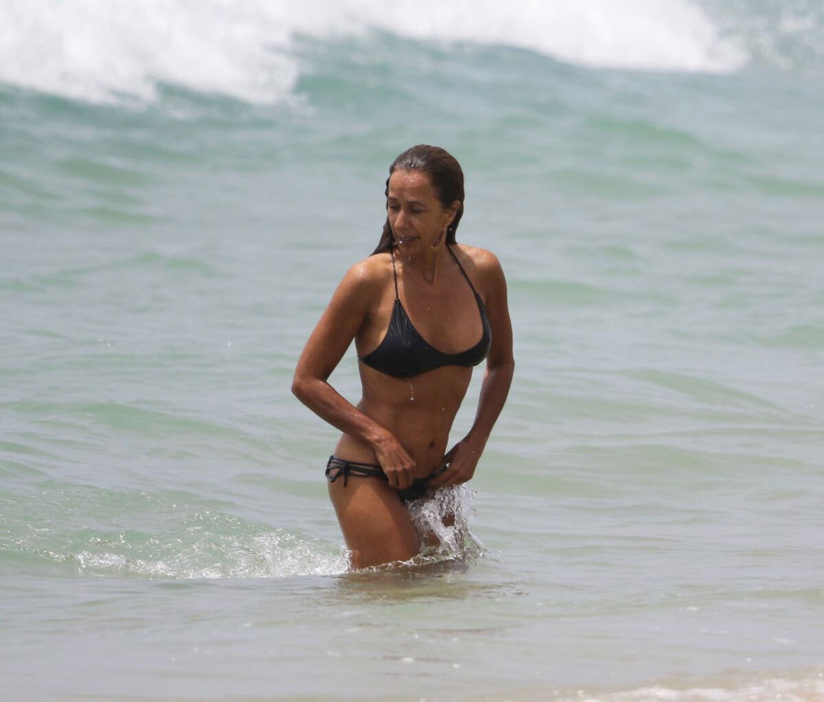 Rosario Flores Stills in Bikini at a Beach in Vejer De La Frontera