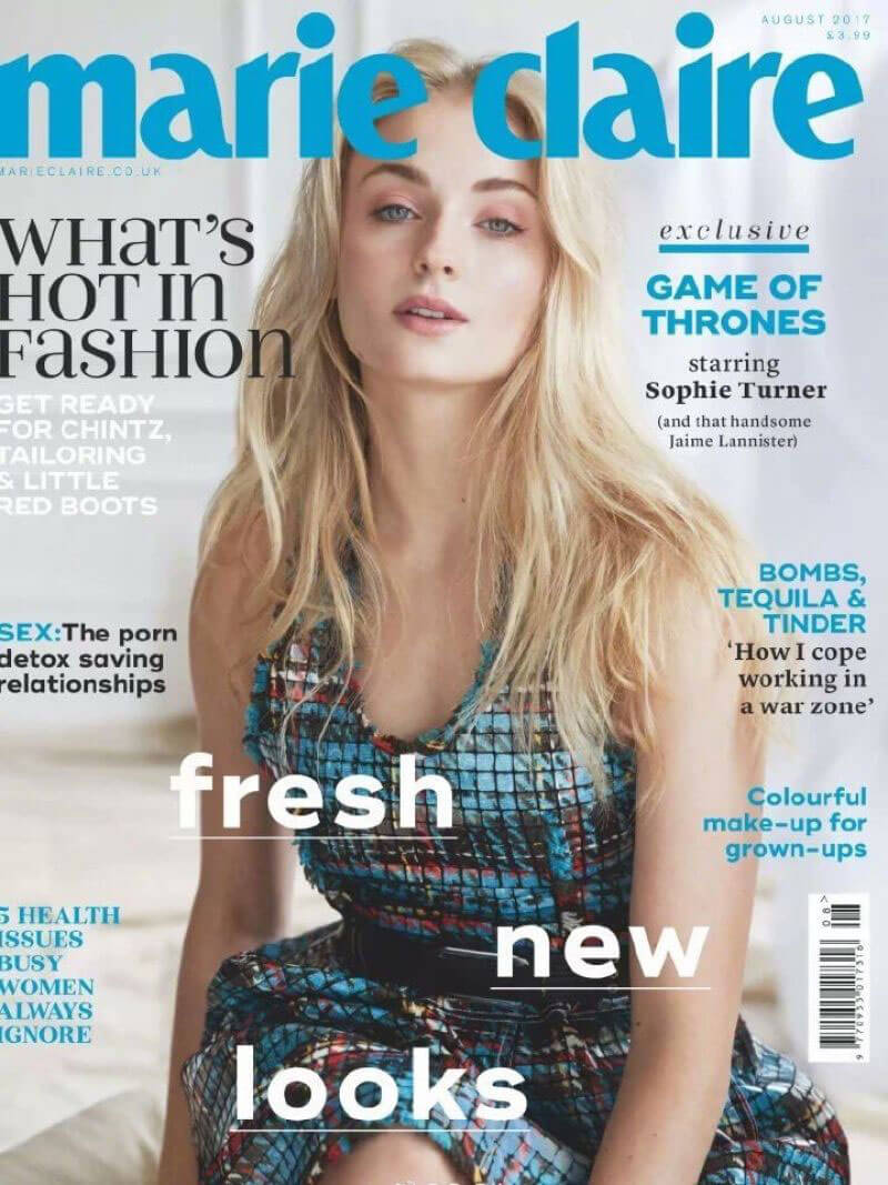 Sophie Turner Stills at Marie Claire Magazine UK August 2017 Issue