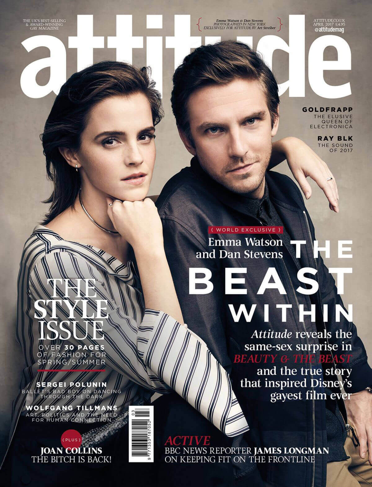 Emma Watson and Dan Stevens Photos for Attitude Magazine, April 2017