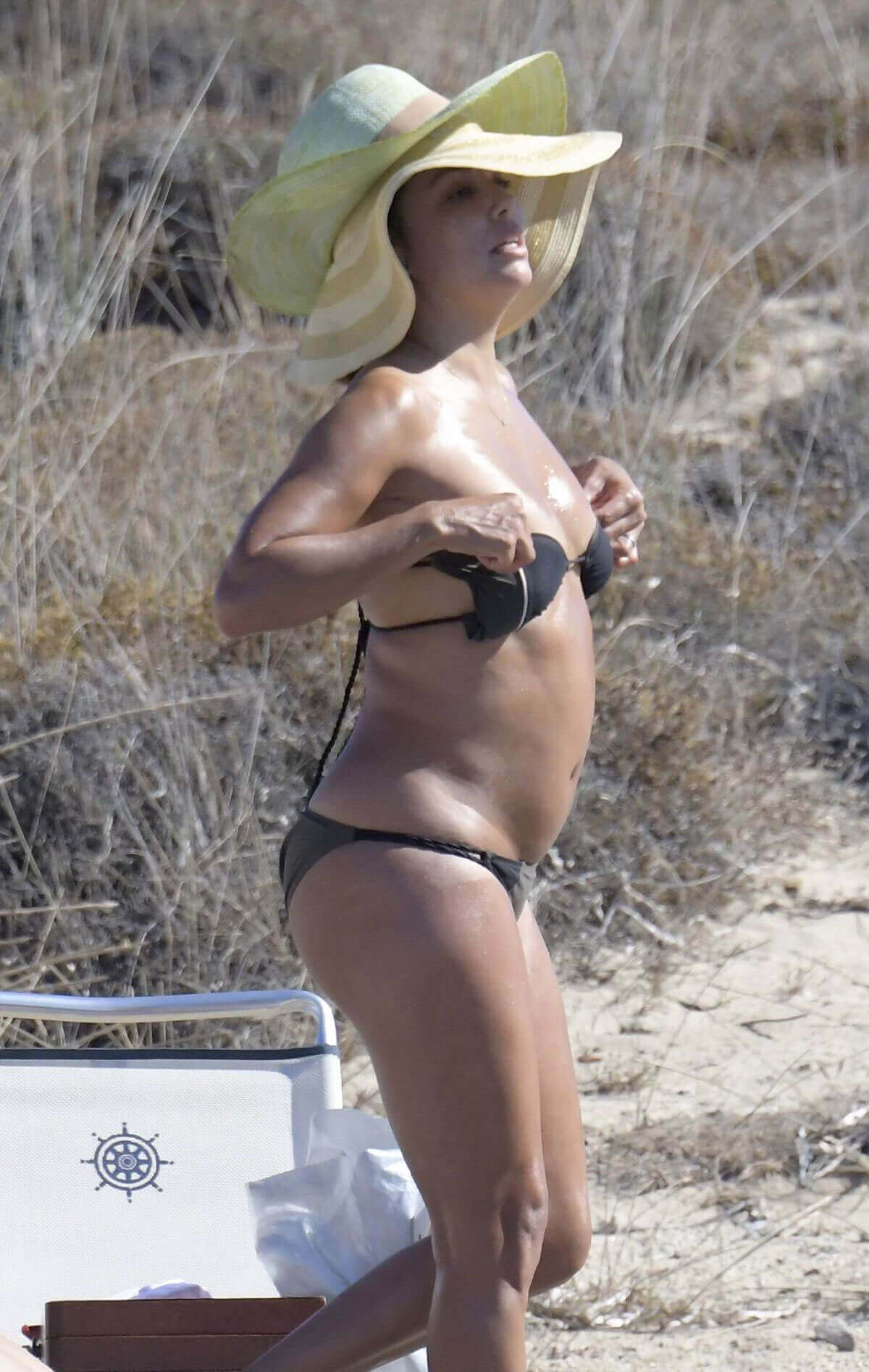 Eva Longoria Stills in Bikini at Delos Beach in Greece