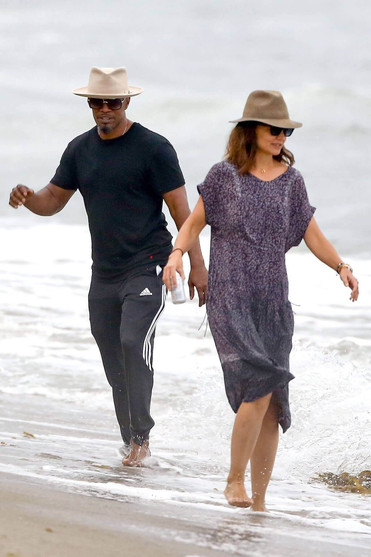 Katie Holmes and Jamie Foxx Stills on the Beach in Malibu