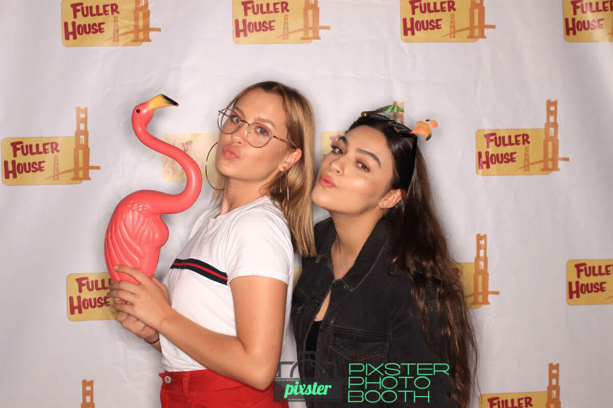 Natasha Valerievna Bure and Candace Cameron-Bure at Fuller House Season 3 Wrap Party Photo Booth in Burbank