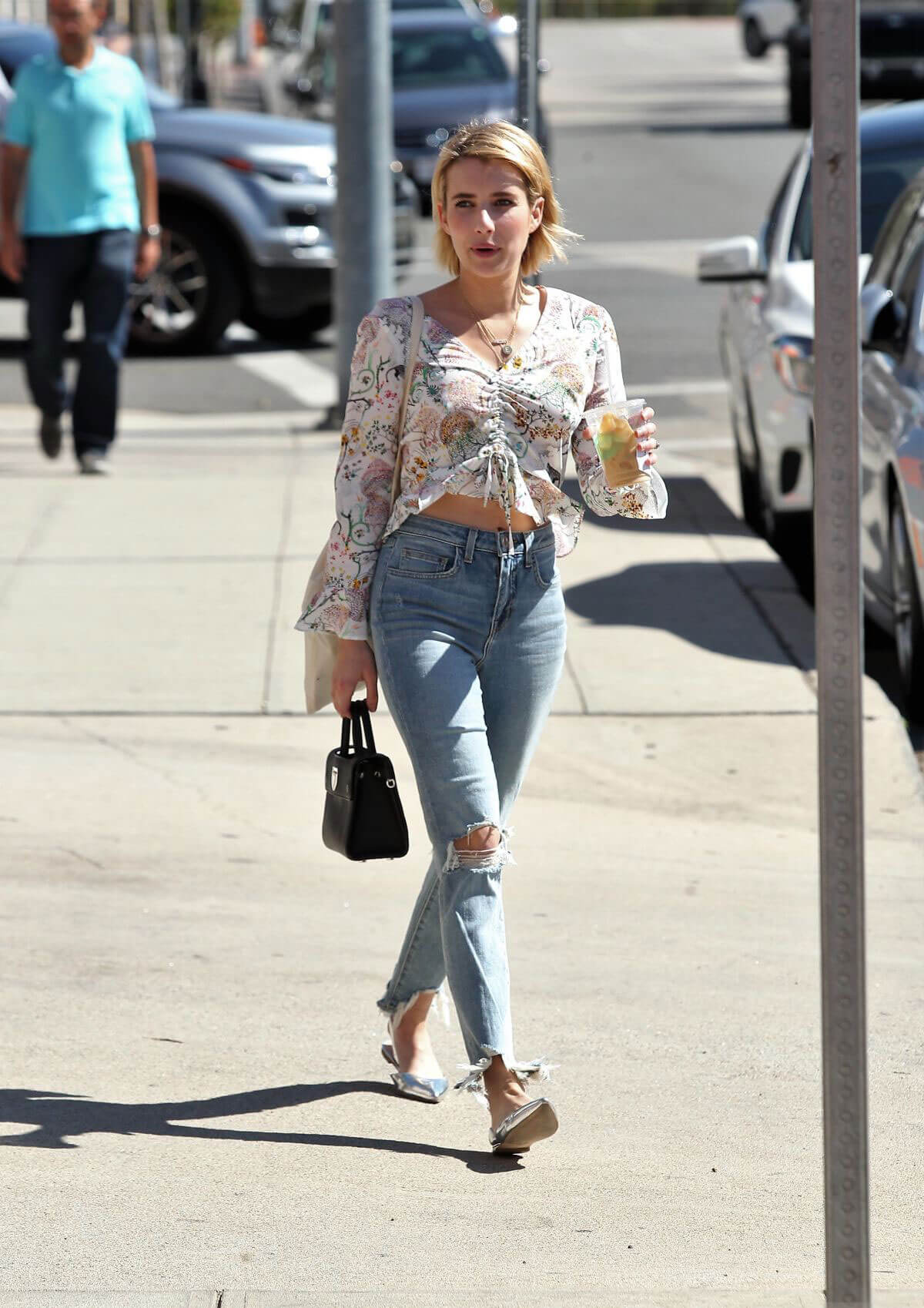 Emma Roberts Stills in Ripped Jeans Out in Los Angeles