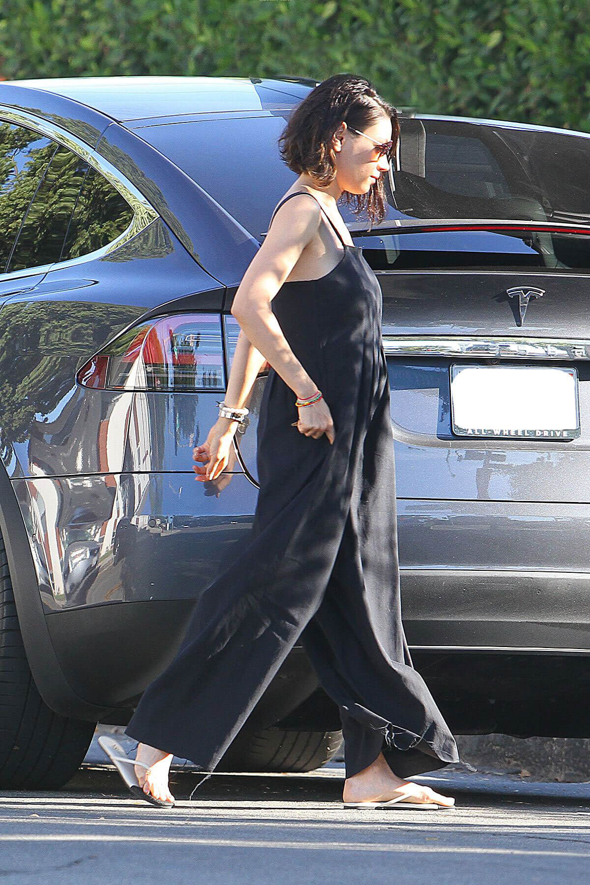 Mila Kunis wears Long Jump Suit Out in Los Angeles