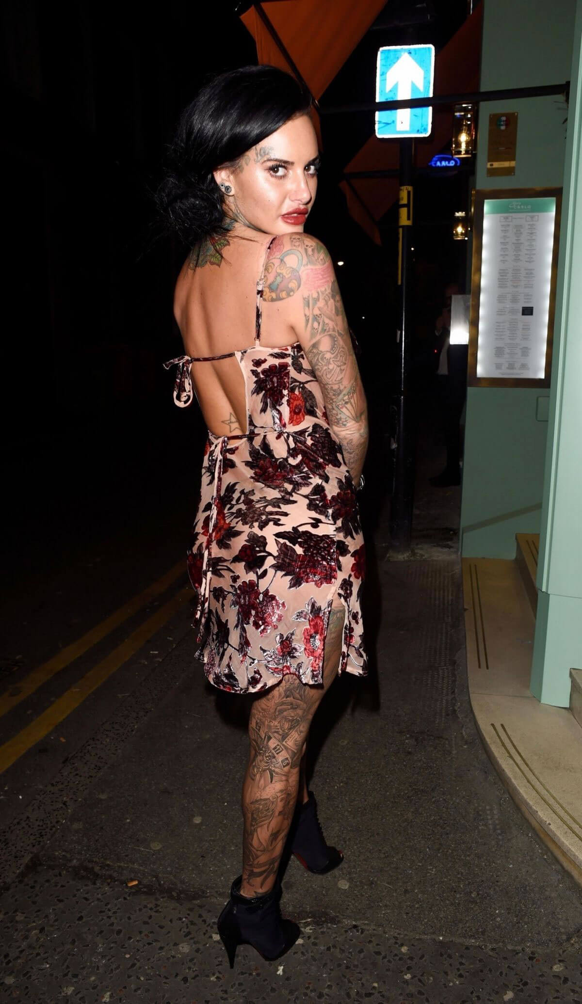 Jemma Lucy and Yazmin Oukhellou Stills Leaves San Carlo Restaurant in Manchester
