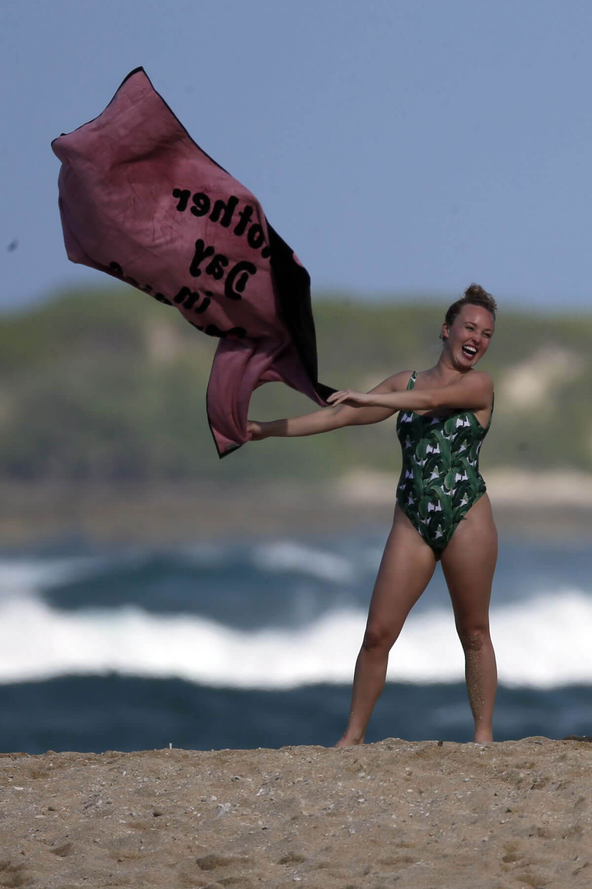 Jorgie Porter Stills in Swimsuit at a Beach in Hawaii