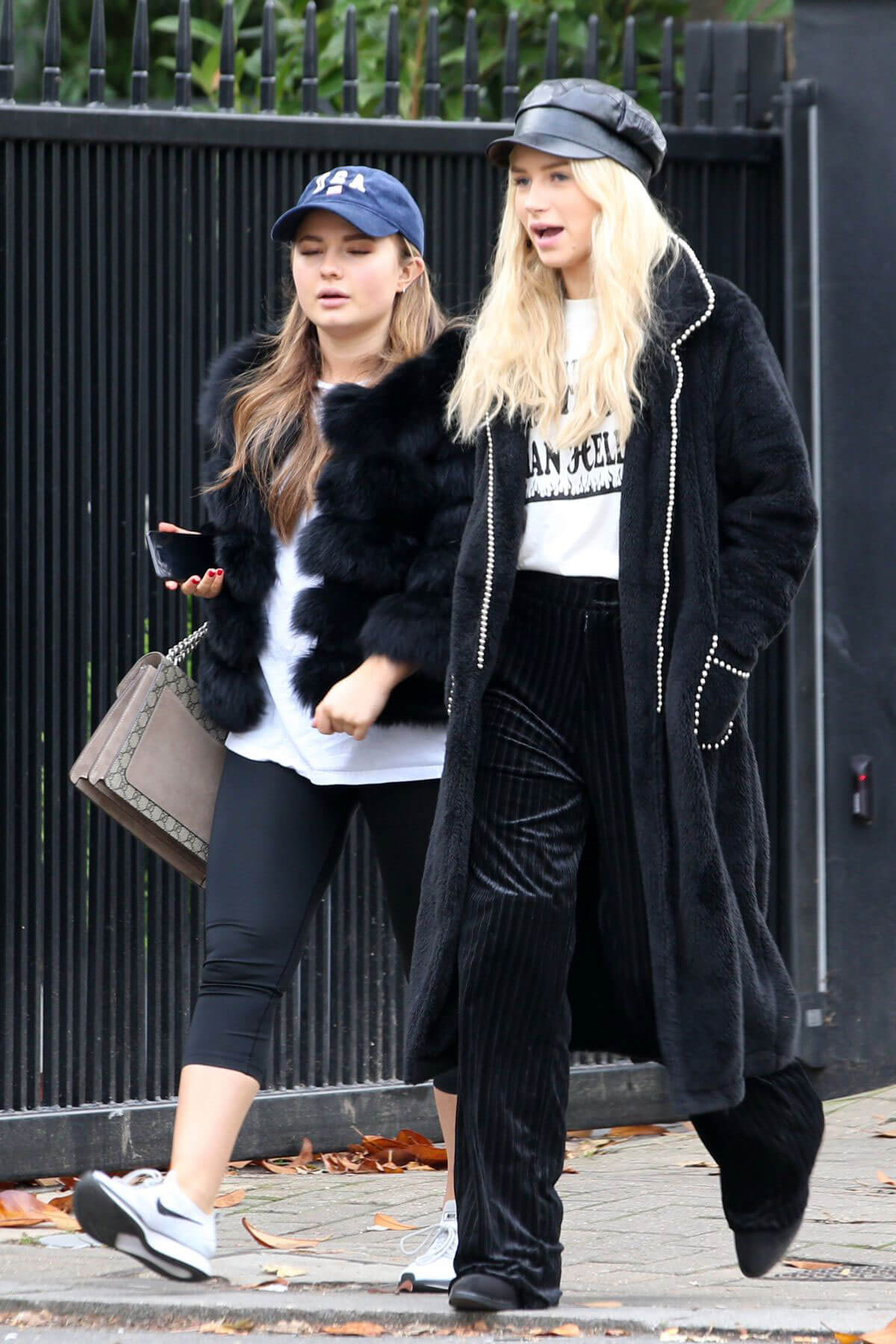 Lottie Moss and Mimi Bouchard Stills Out for Lunch in London