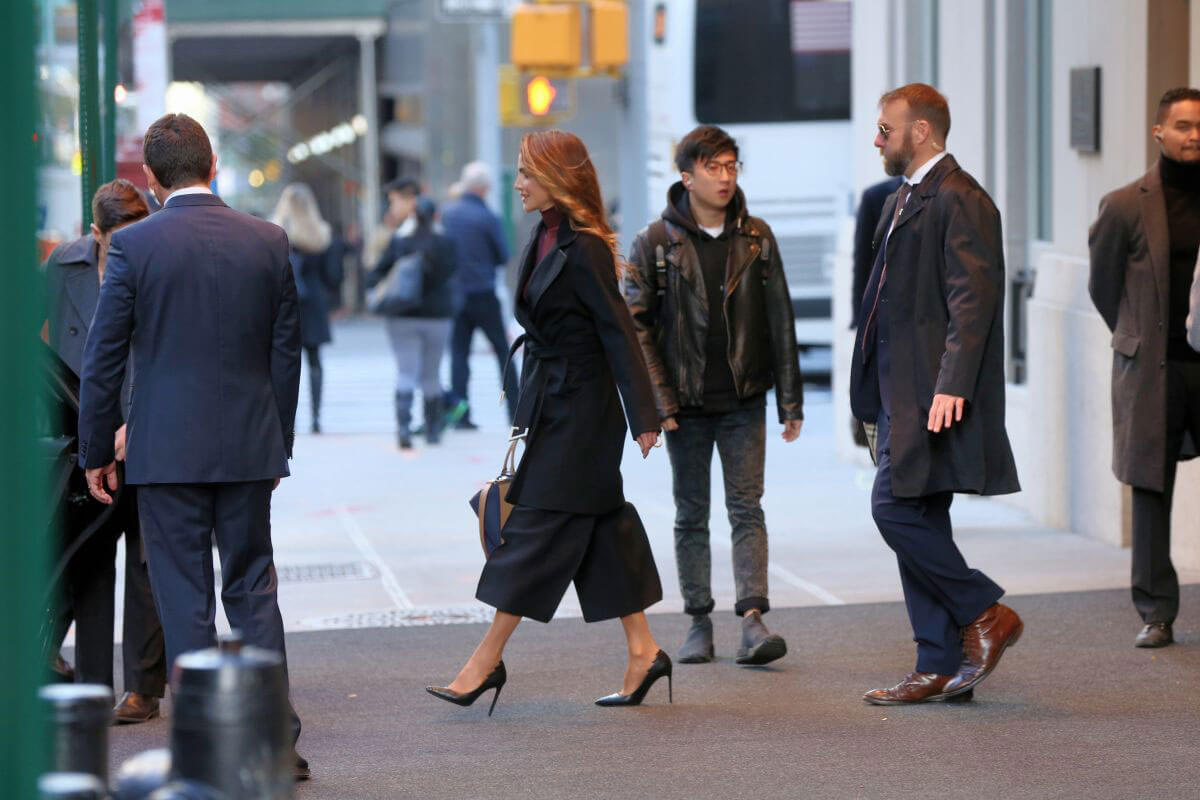 Queen Rania wears Formal Dress Leaves Four Seasons Hotel in New York
