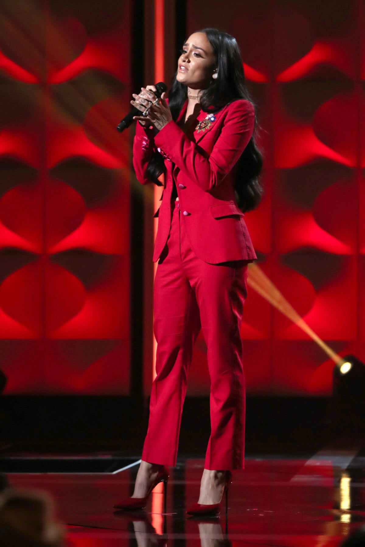 Kehlani in Pink Suits Stills at 2017 Billboard Women in Music Awards in Los Angeles