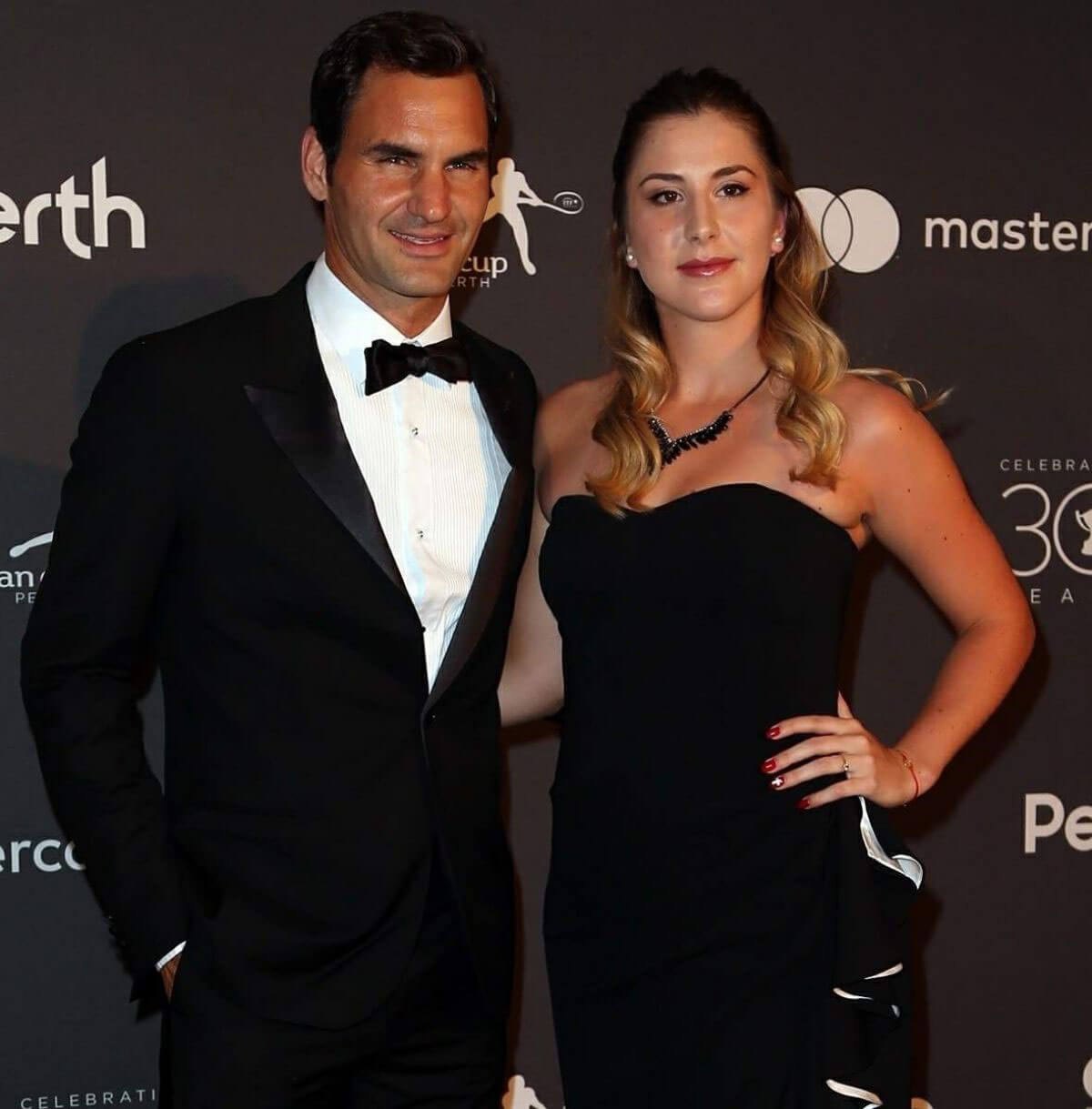 Belinda Bencic and Roger Federer Stills at Hopman Cup New Years Eve Players Ball in Perth 2017/12/31