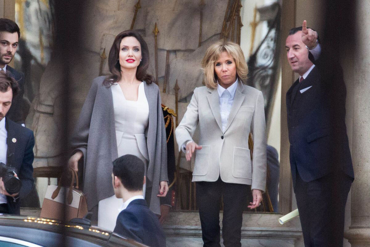 Brigitte Macron and Angelina Jolie Stills at Elysee Palace in Paris 2018/01/30