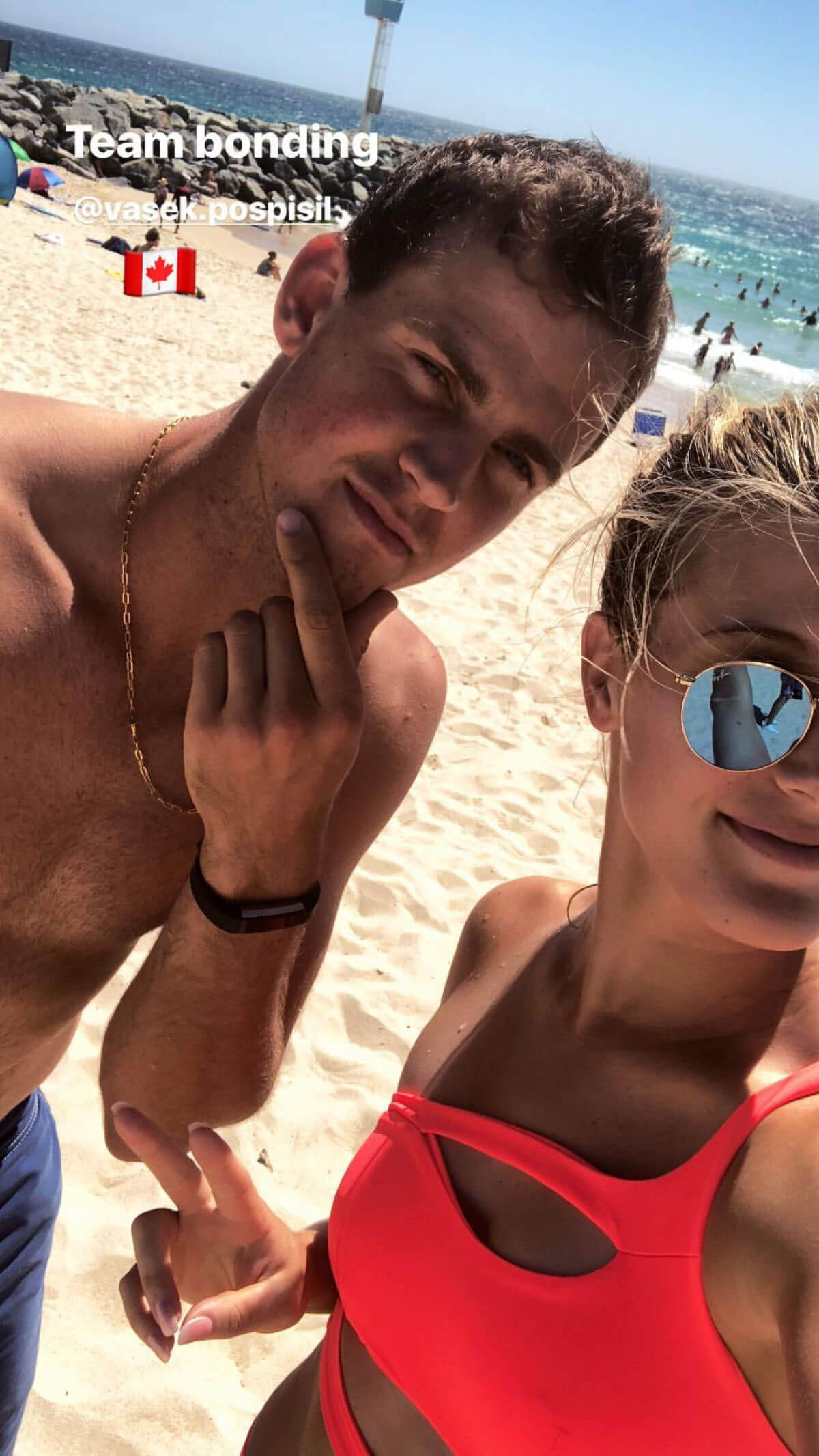 Eugenie Bouchard Stills in Swimsuit at a Beach in Perth, 2018/02/01 Instagram Pictures
