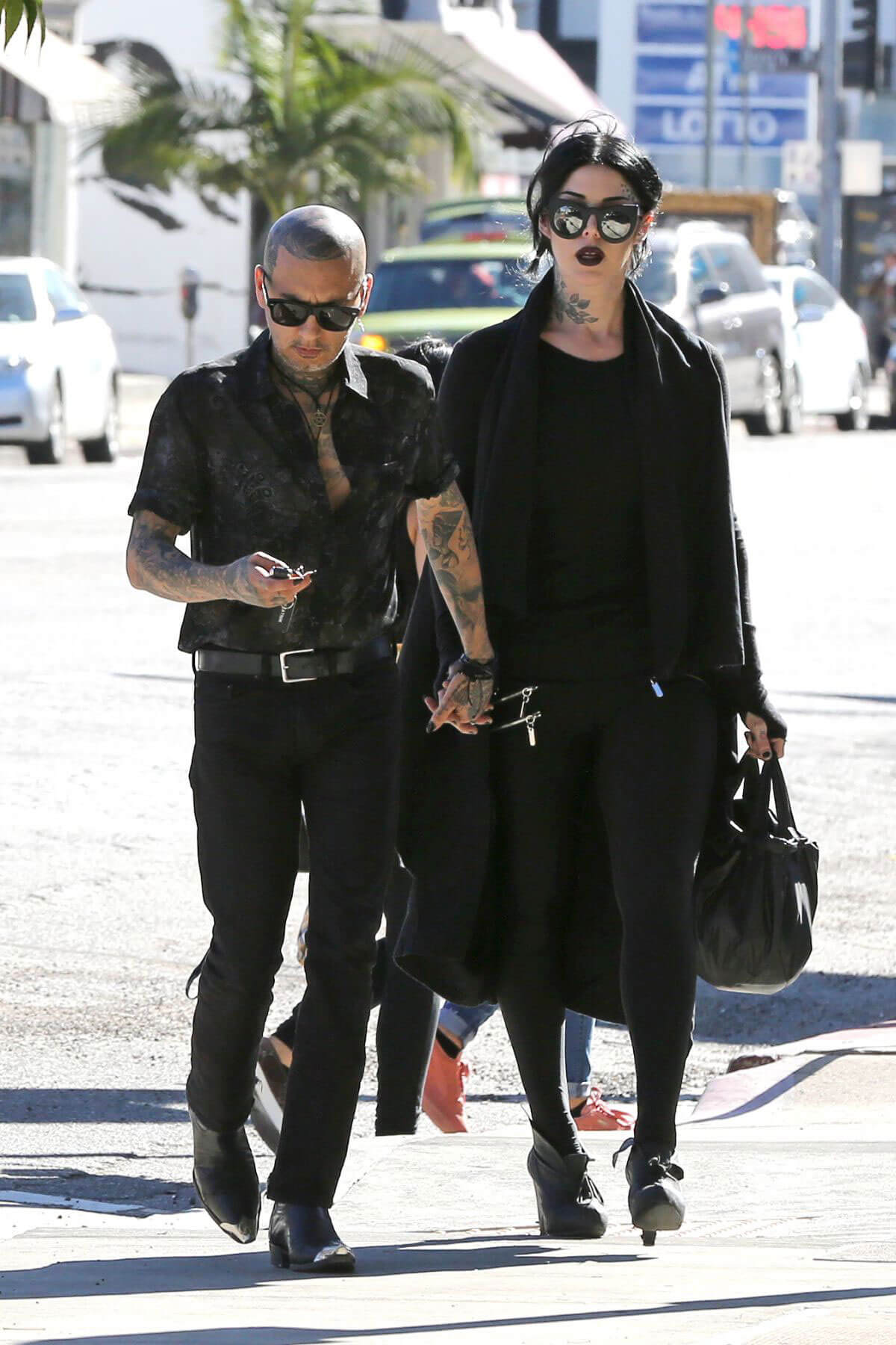 Kat Von D and Leafar Reyes Stills Out for Lunch in West Hollywood 2018/01/28