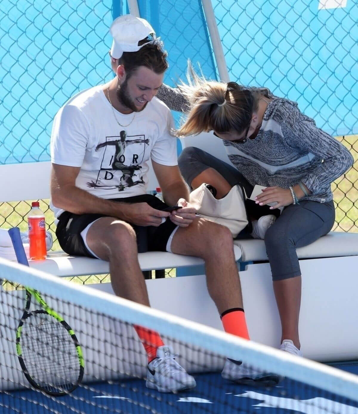 Michala Burns Stills Watches Jack Sock Training in Perth 2017/12/29
