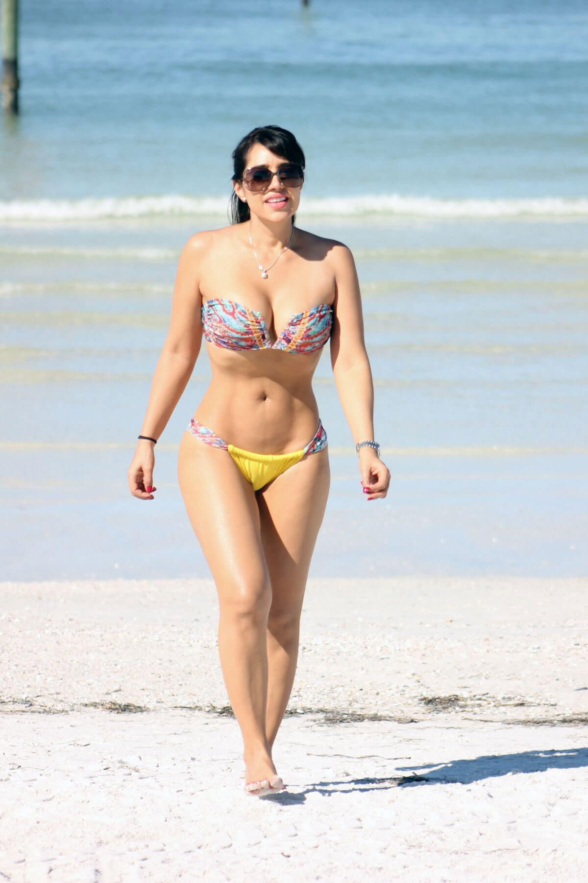 Andrea Calle Stills in Bikini at a Beach in Miami 2018/02/01