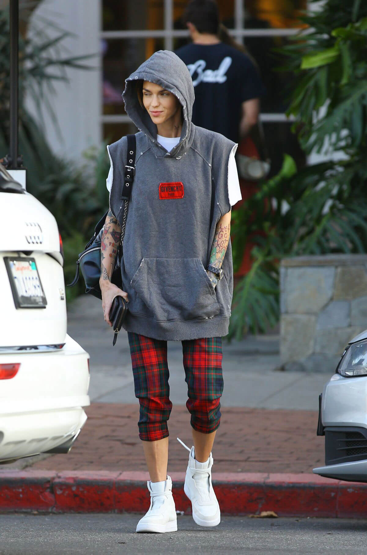 Ruby Rose Stills in Hoodie Out in Los Angeles 2018/02/06