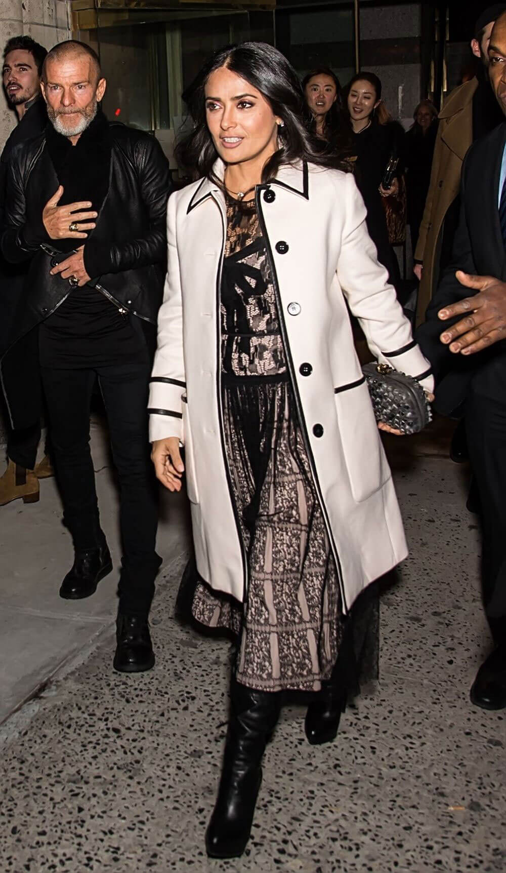 Salma Hayek Stills Leaves Bottega Veneta Fashion Show in New York 2018/02/09
