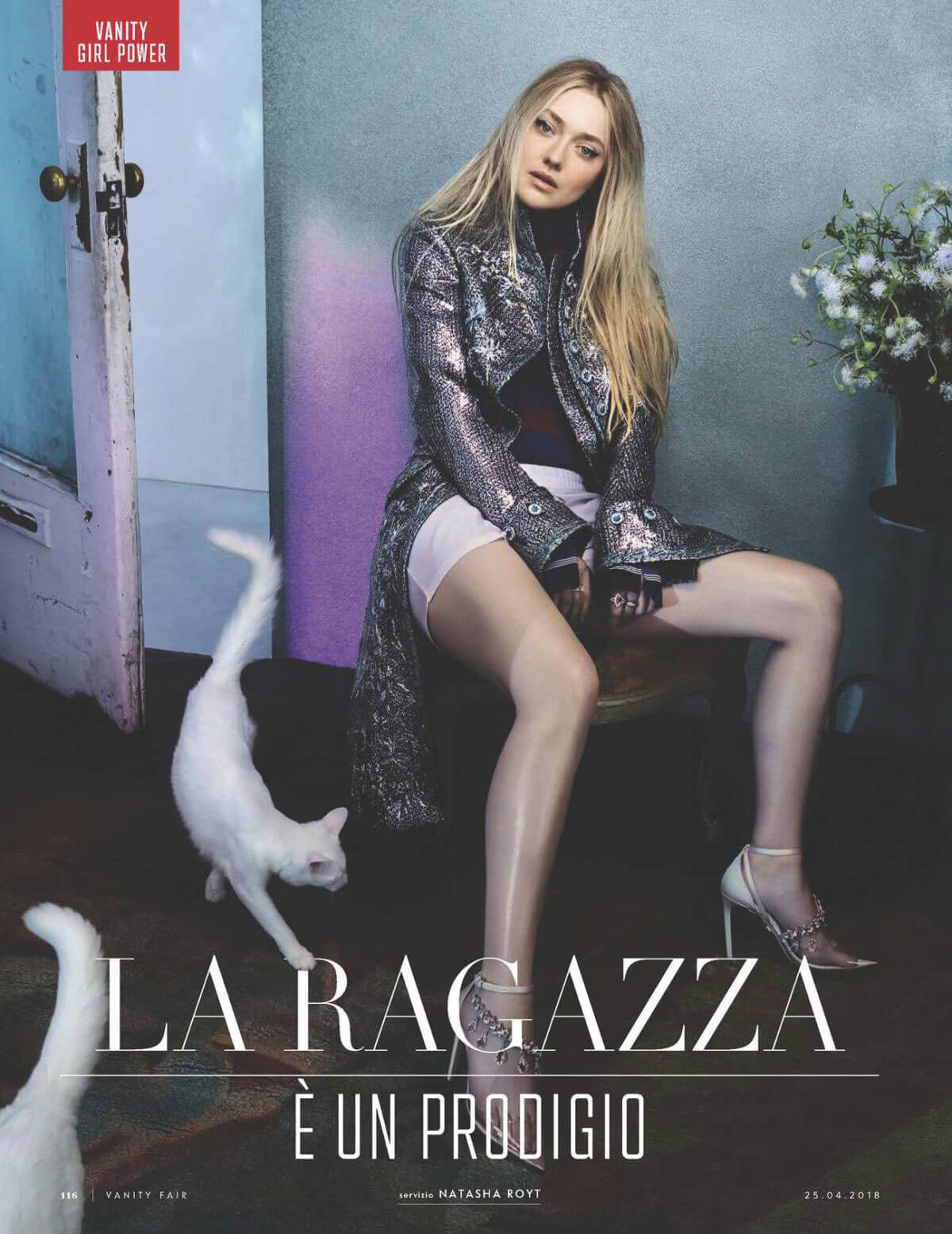Dakota Fanning Poses for Vanity Fair Magazine, Italy April 2018 Issue