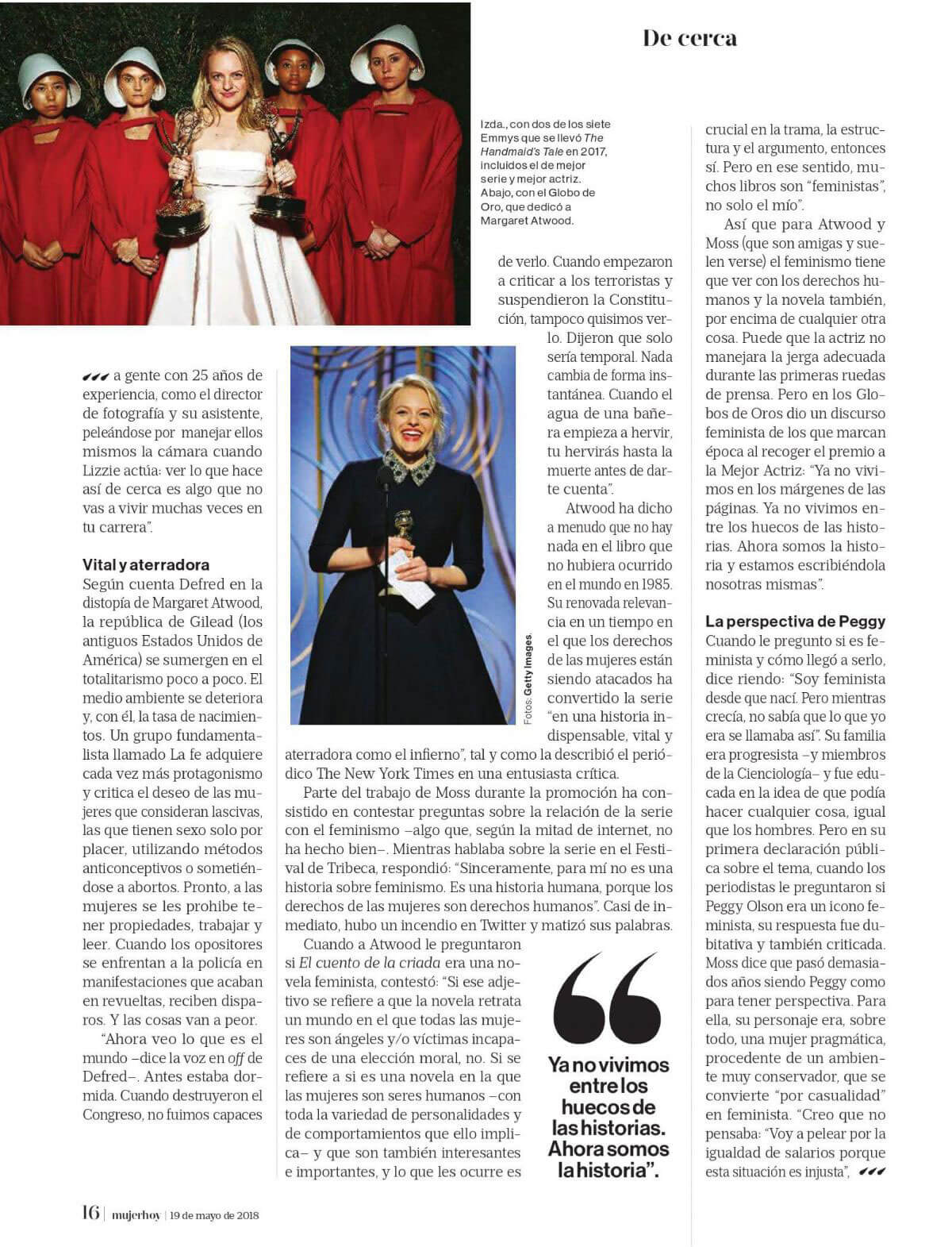 Elisabeth Moss Stills in Mujer Hoy Magazine, May 2018 Issue