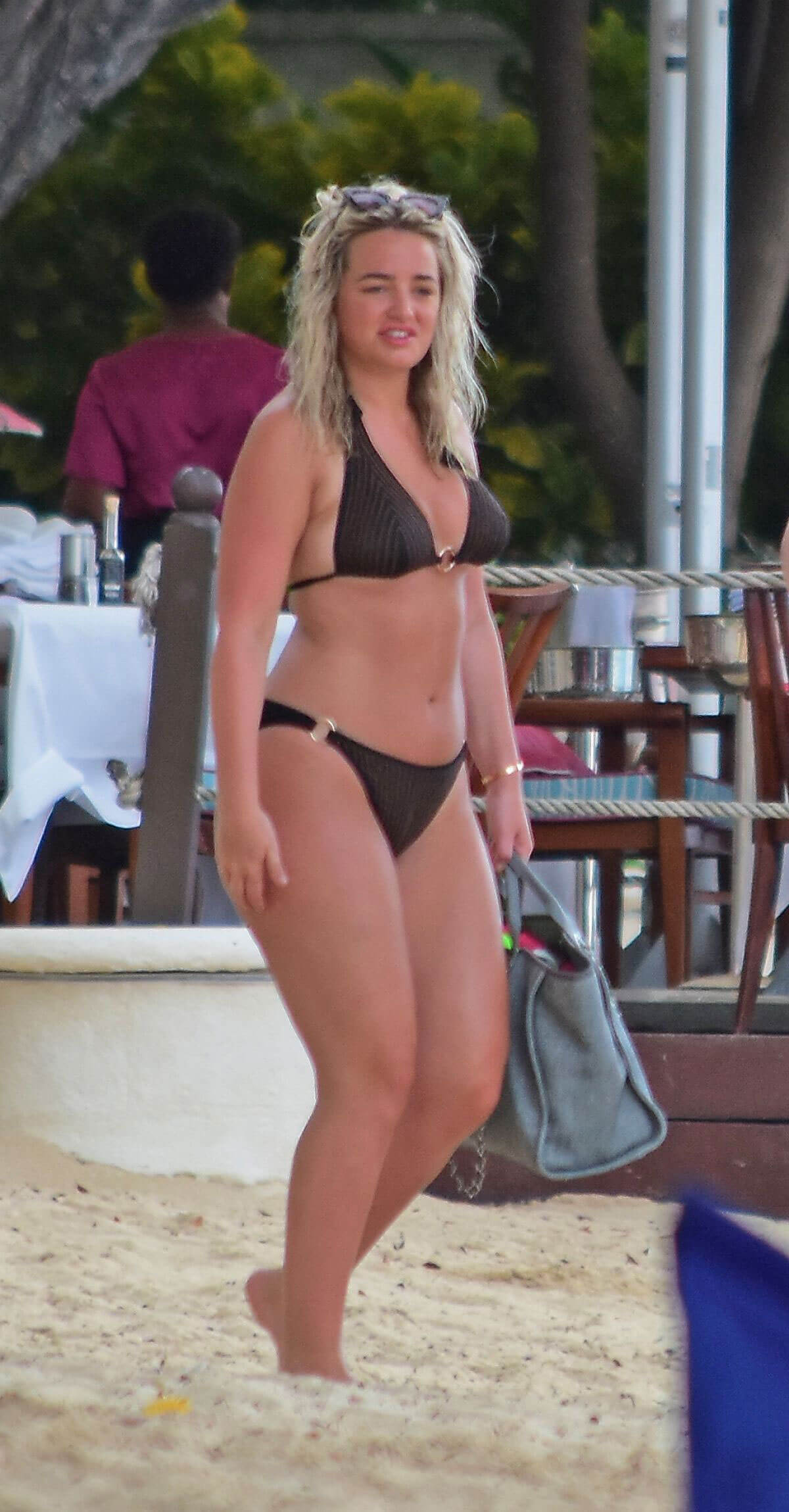 Megan Davison Stills in Bikini on the Beach in Barbados 2018/05/19