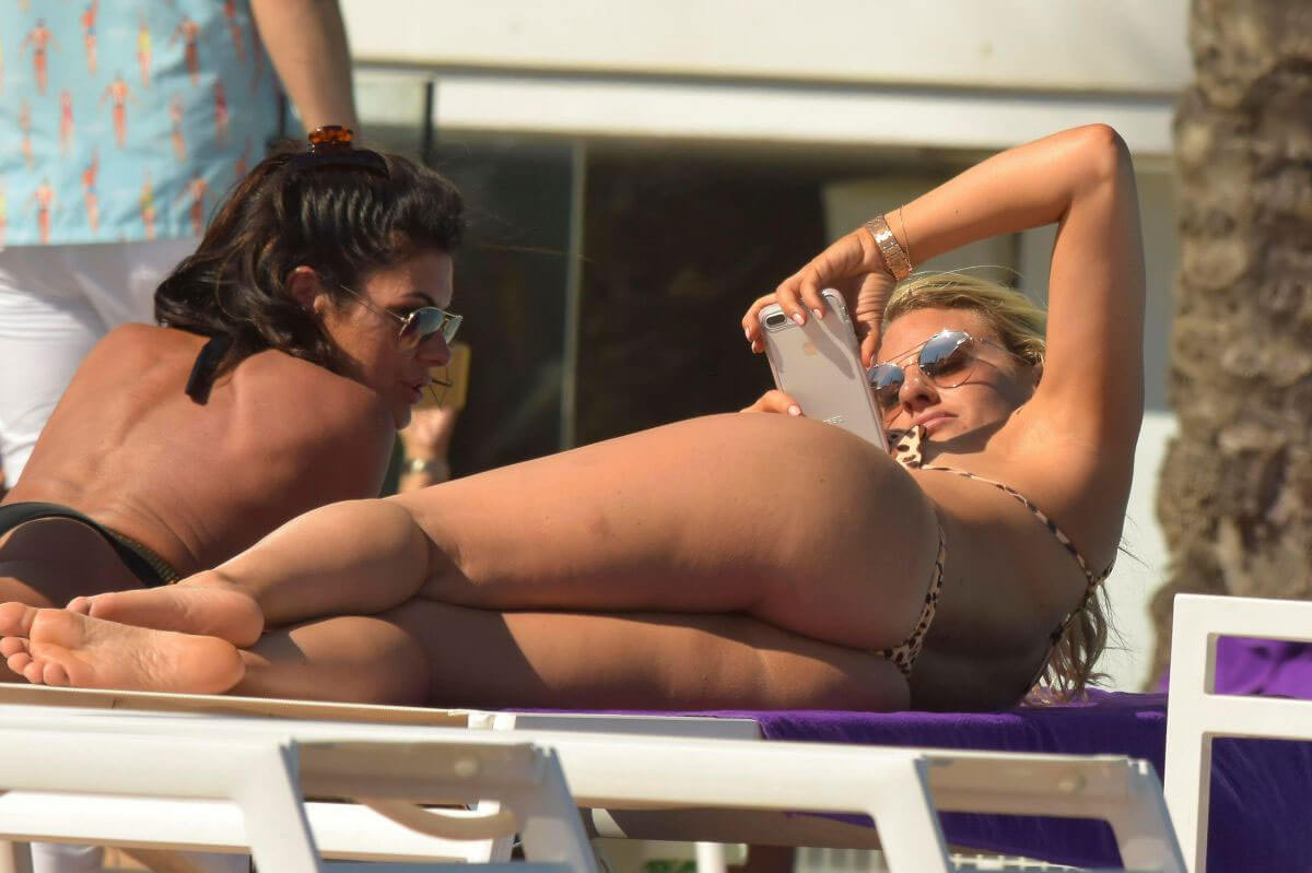 Danielle Armstrong in Bikini at a Beach in Ibiza 2018/06/15