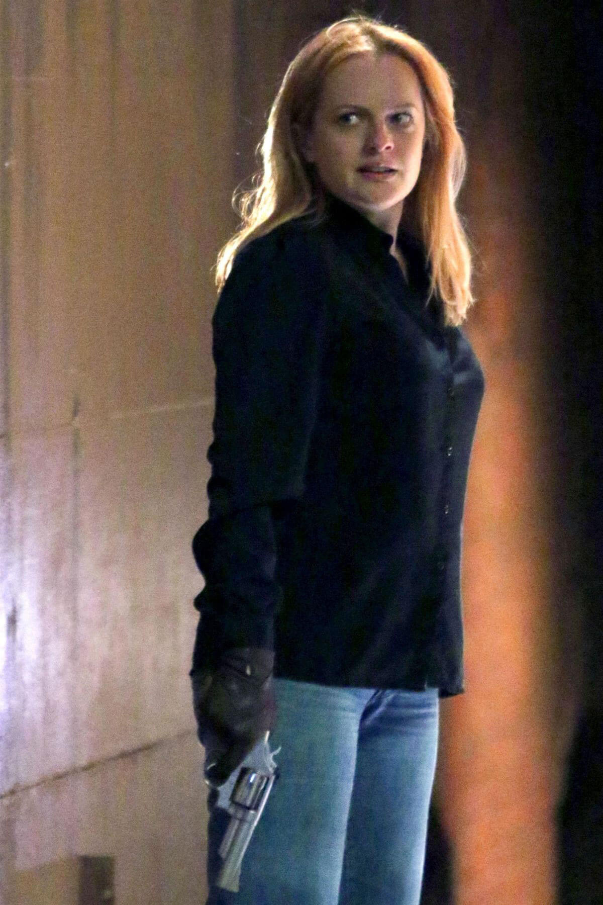 Elisabeth Moss on The Set of The Old Man and The Gun in New York 2018/06/06
