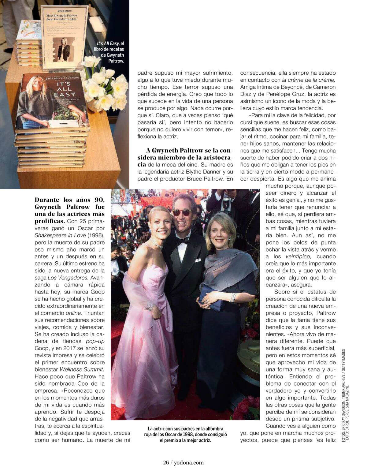 Gwyneth Paltrow in Yo Dona Magazine, June 2018 Issue