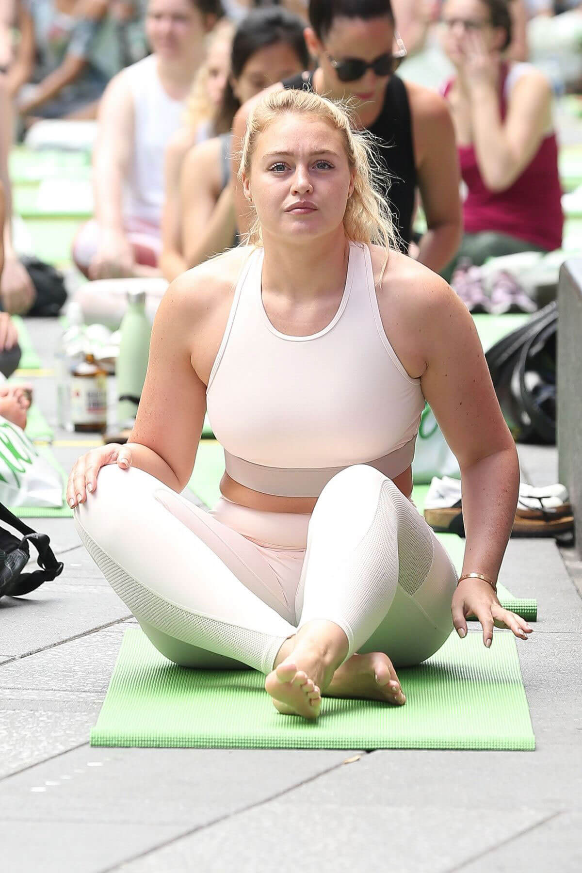 Iskra Lawrence at Yoga Session at Times Square in New York 2018/06/21