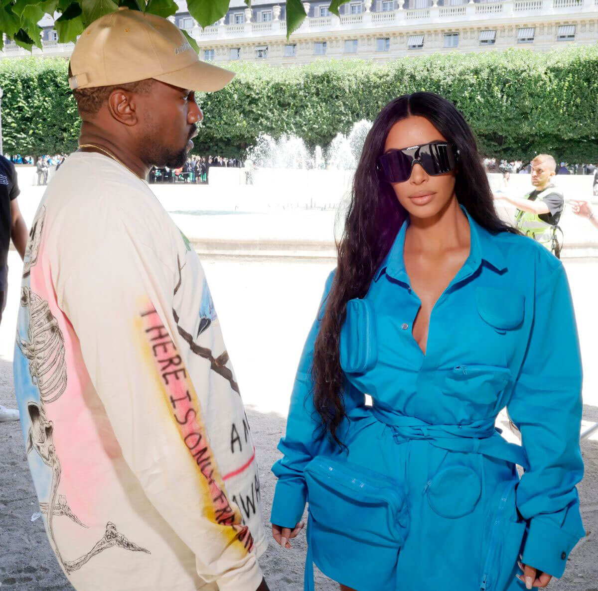 Kim Kardashian and Kanye West at louis vuitton show at paris,fashion week 2018/06/21