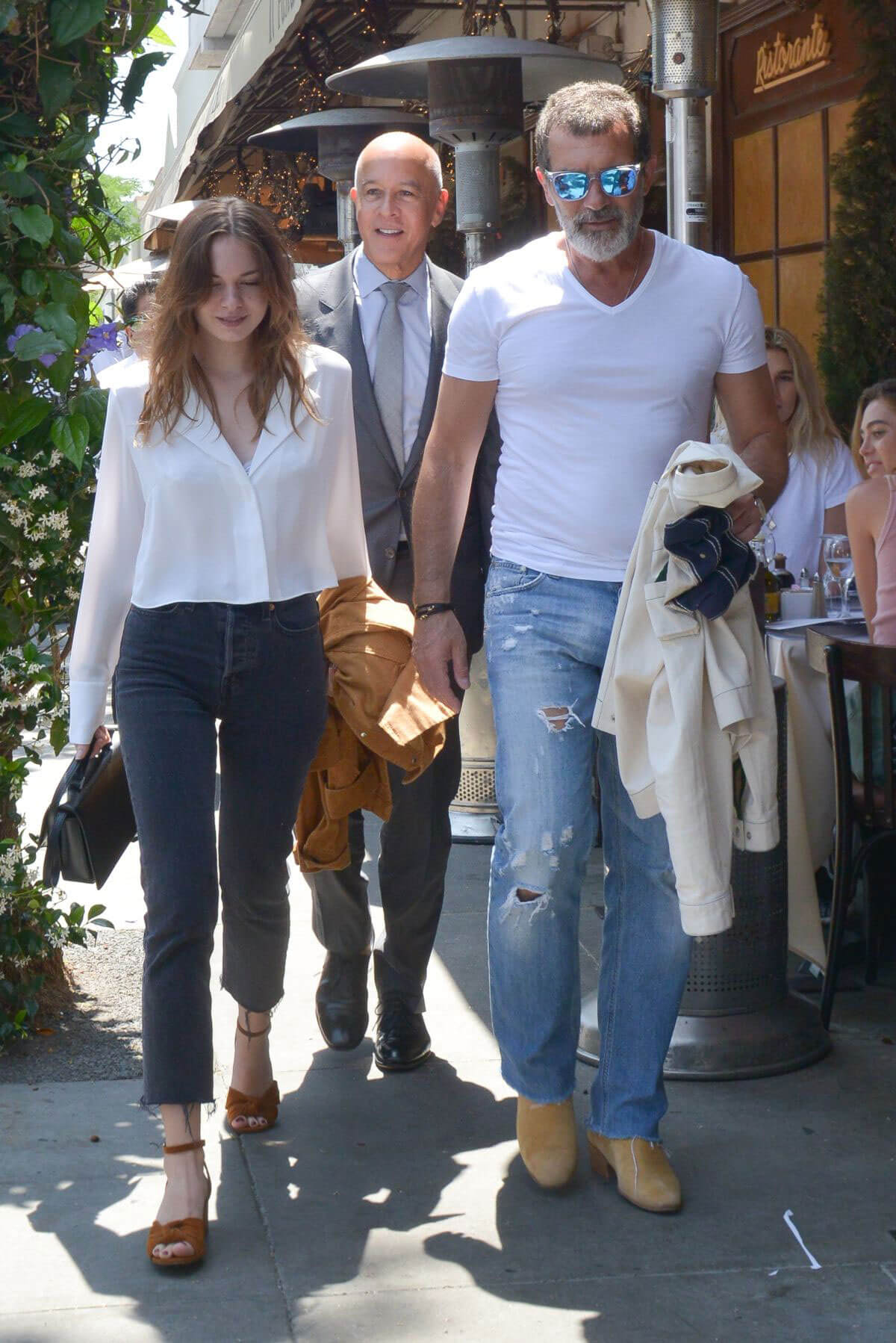 Stella Banderas Out for Lunch with Her Father Antonio in Beverly Hills 2018/06/06