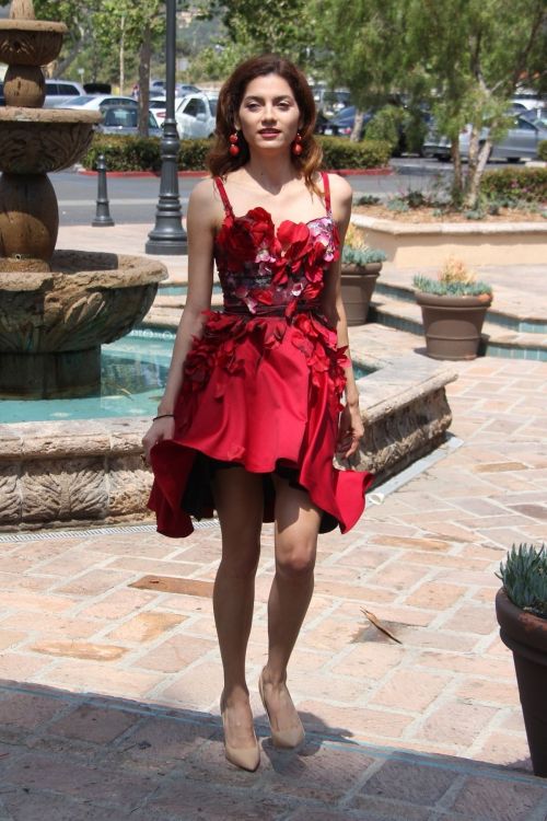Blanca Blanco in a Red Dress Out in Malibu 2018/07/18 10