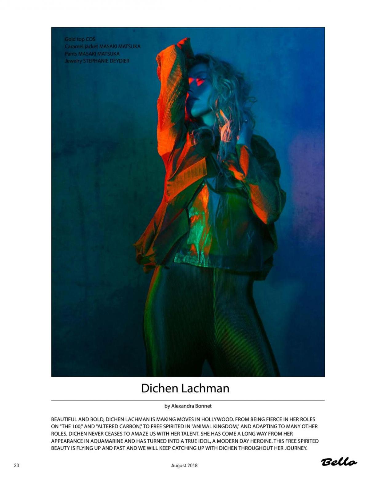 Dichen Lachman in Bello Magazine, August 2018