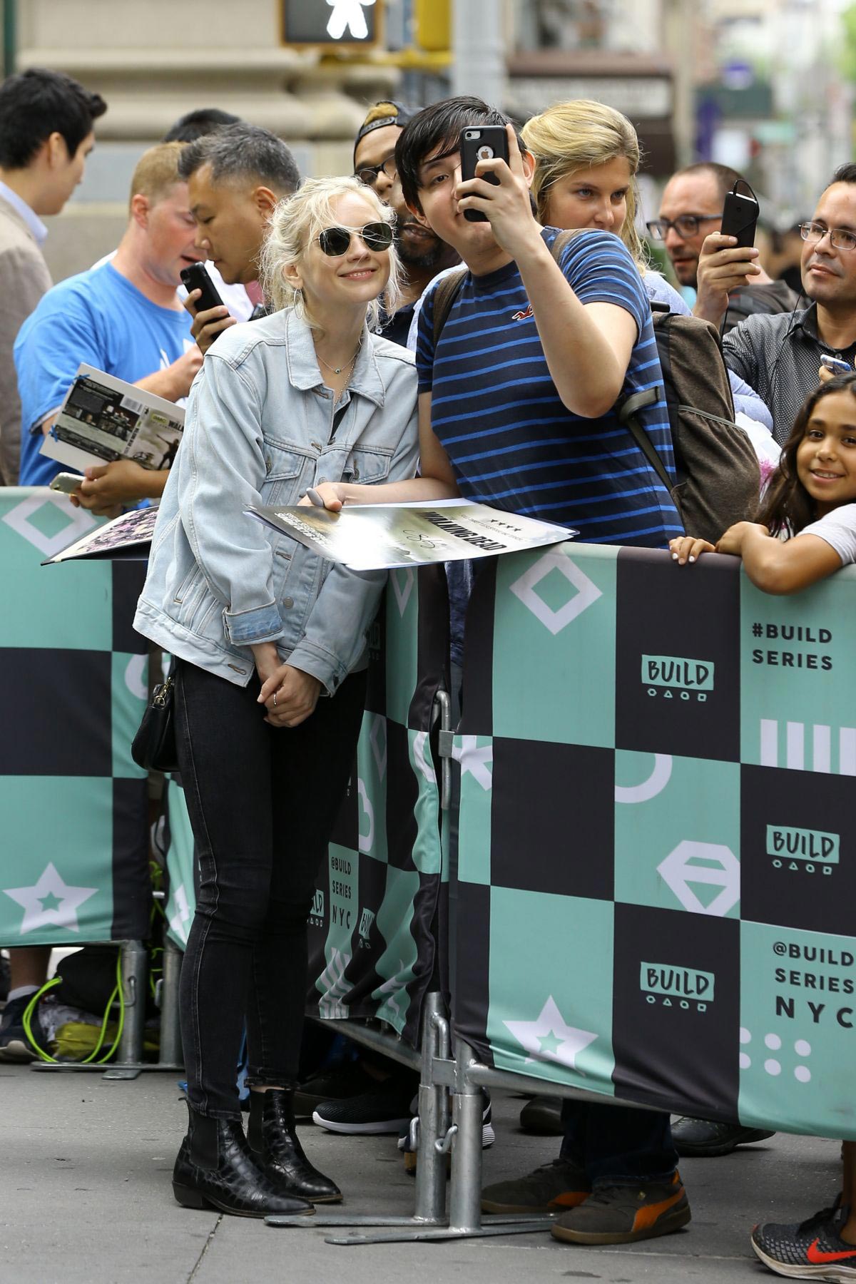 Emily Kinney Arrives at Build Series in New York 2018/08/21
