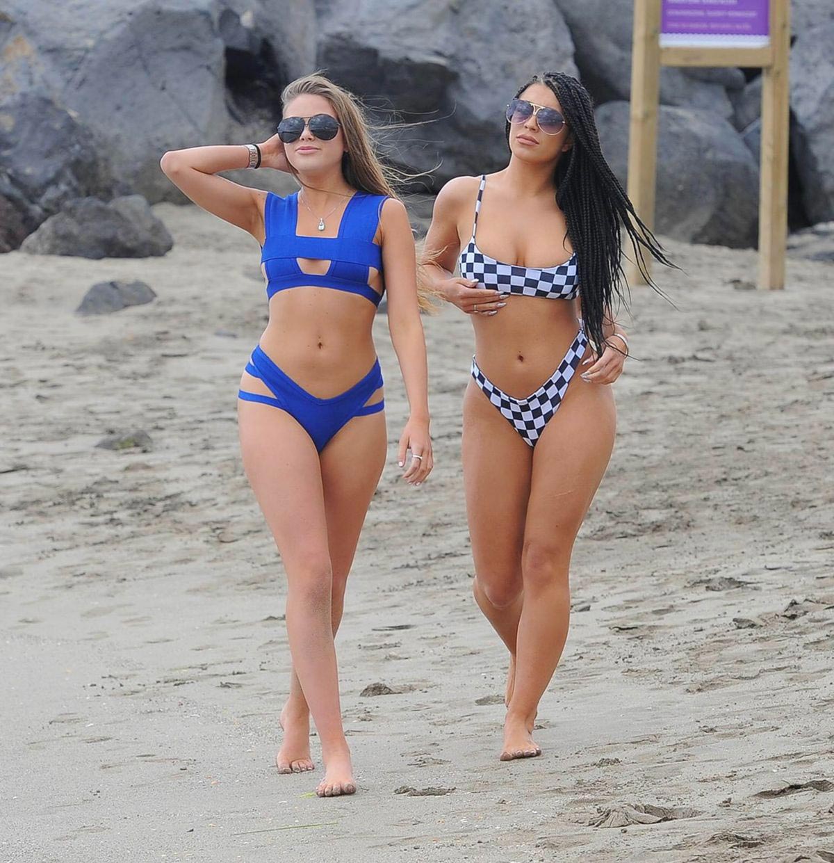 Katie Salmon and India Jennings in Bikini at a Beach in Ibiza 2018/07/24