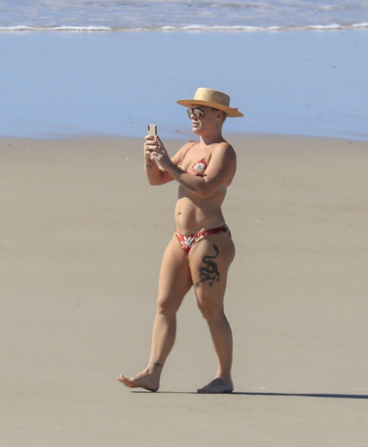 Pink in Bikini at Byron Bay 2018/07/30