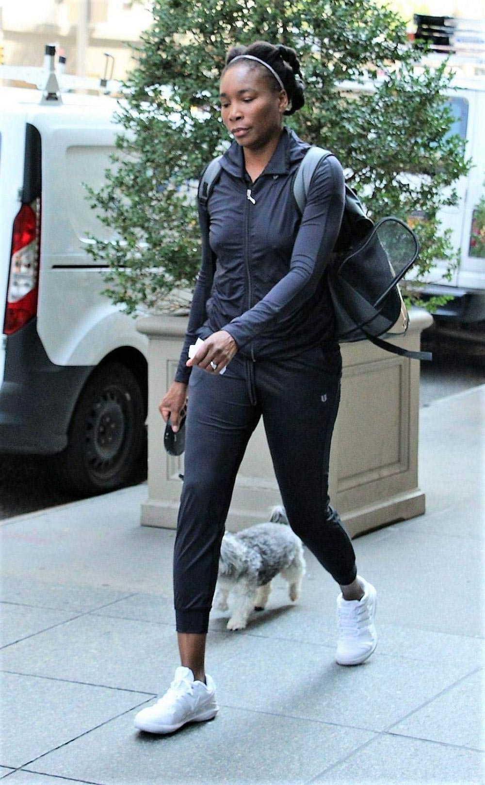 Venus Williams Out with Her Dog in New York 2018/08/24