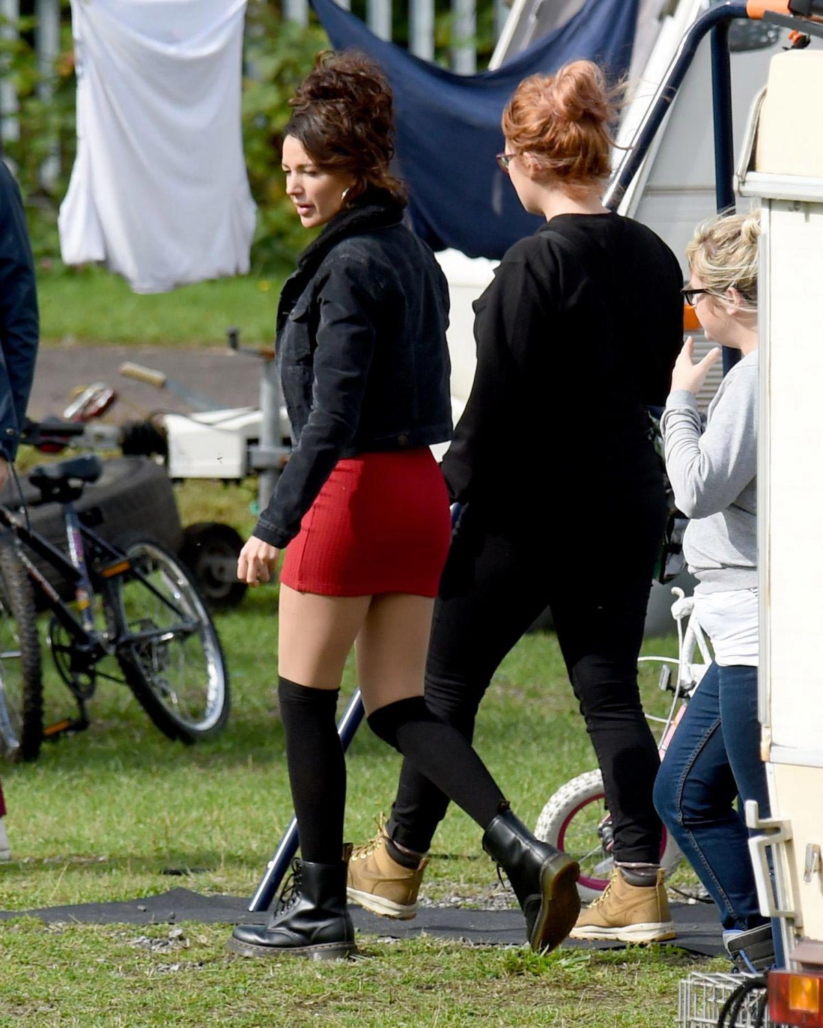 Michelle Keegan on the Set of Brassic in Manchester 2018/09/17