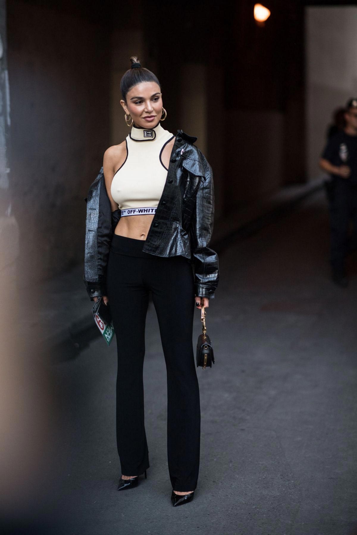 Negin Mirsalehi at Off White Fashion Show at PFW in Paris 2018/09/26