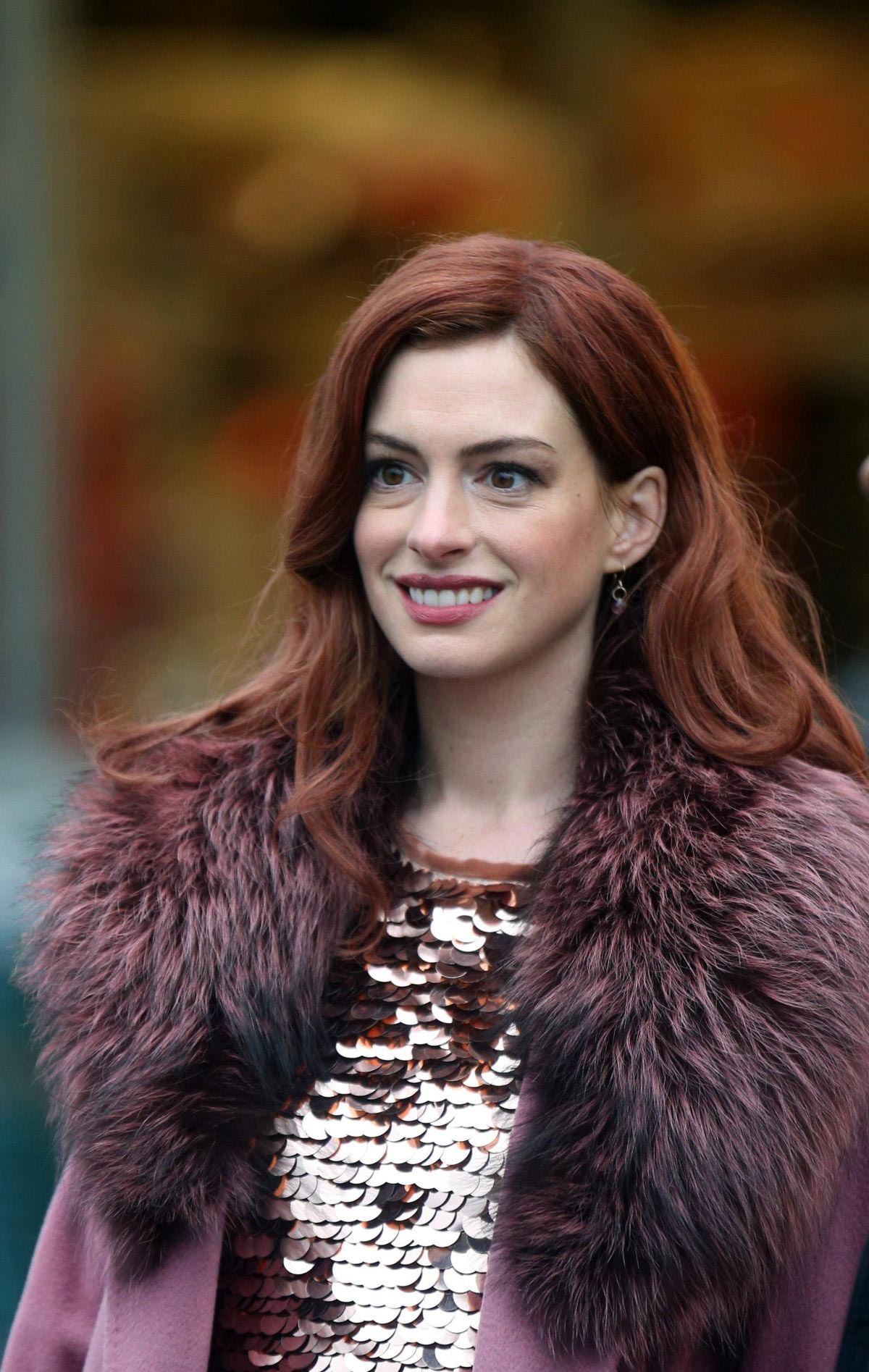 Anne Hathaway on a the Set of Modern Love in Brooklyn 2018/11/26