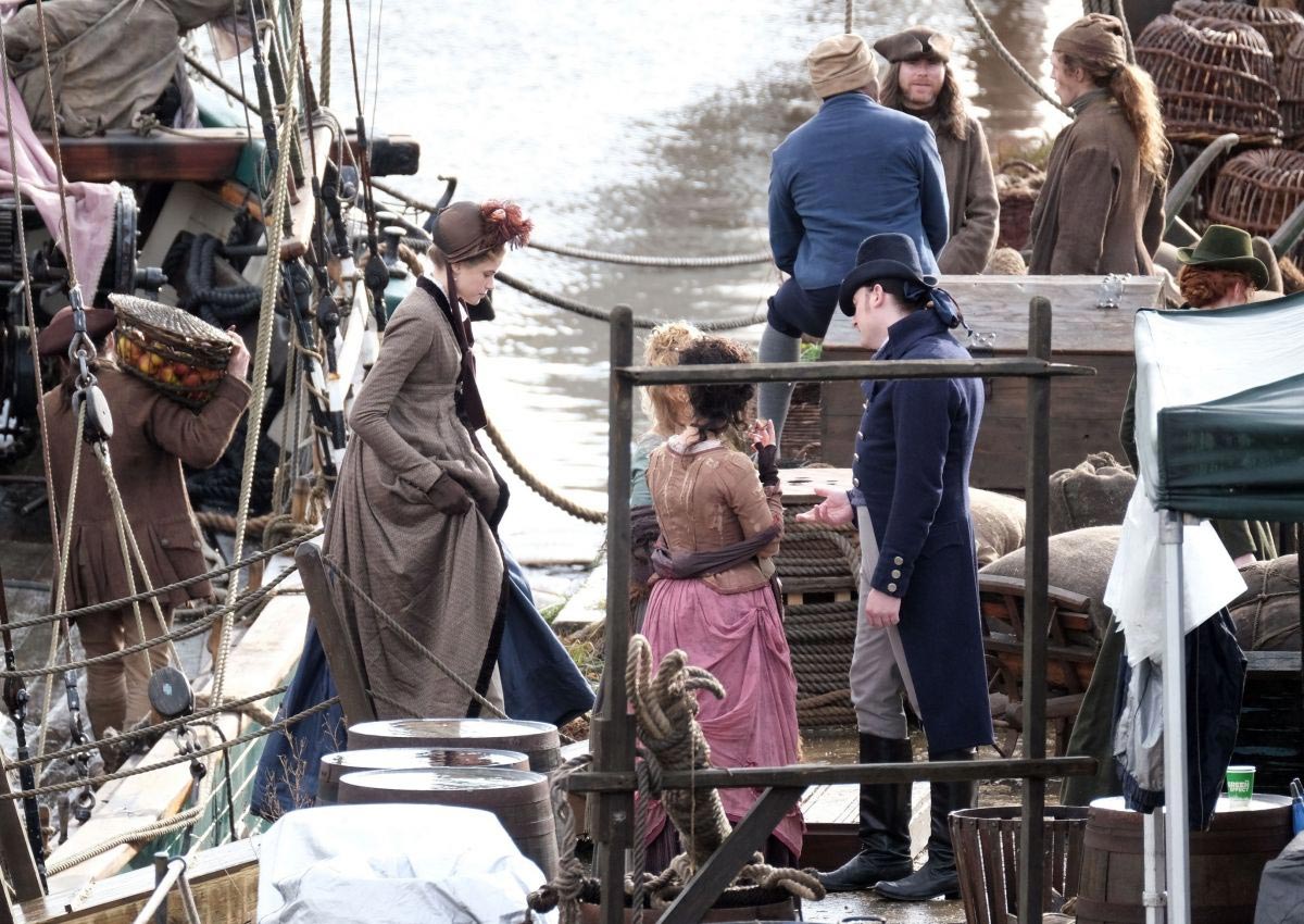 Gabriella Wilde on The Set of Poldark in Charlestown 2018/11/07