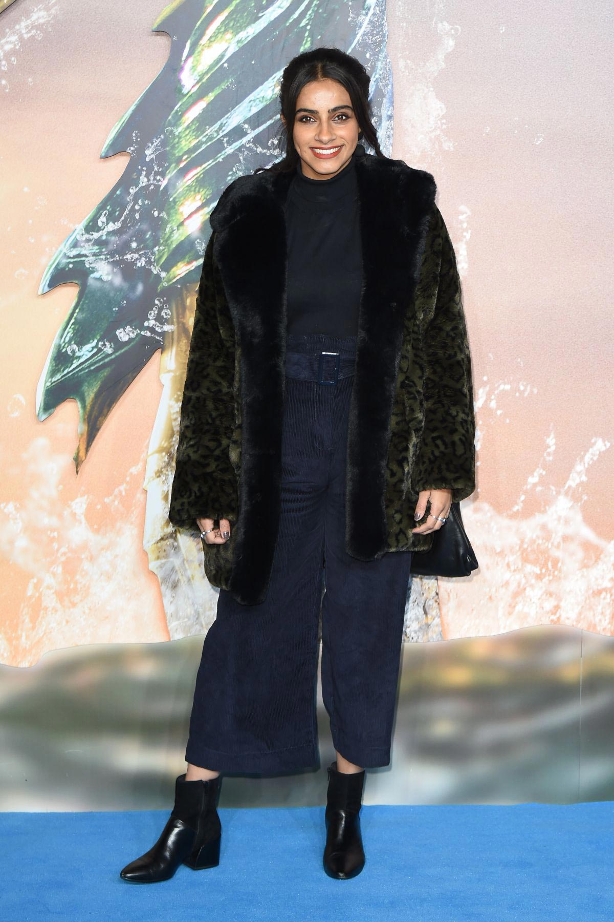 Mandip Gill at Aquaman Premiere in London 2018/11/26