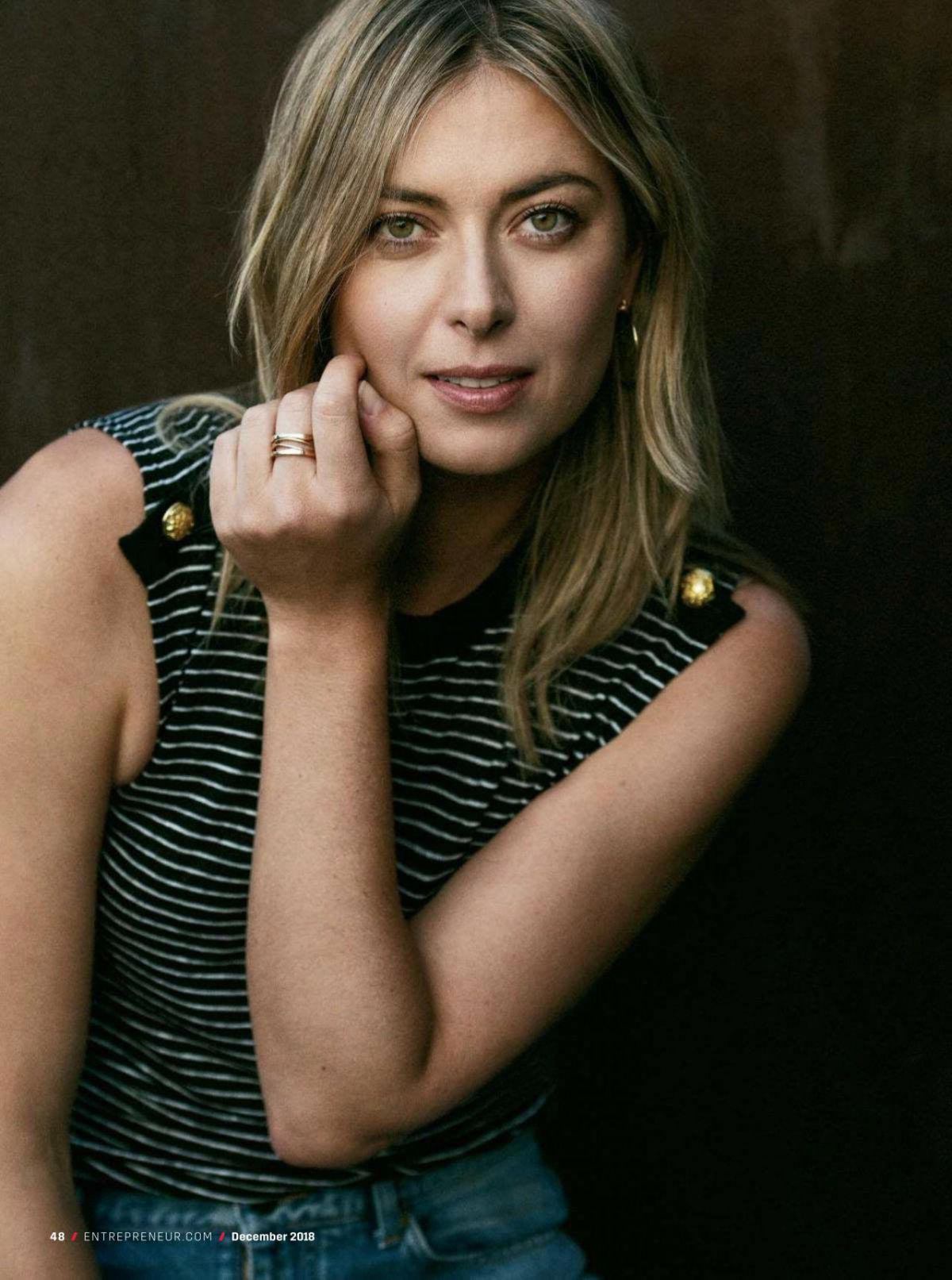 Maria Sharapova in Entrepreneur Magazine, December 2018